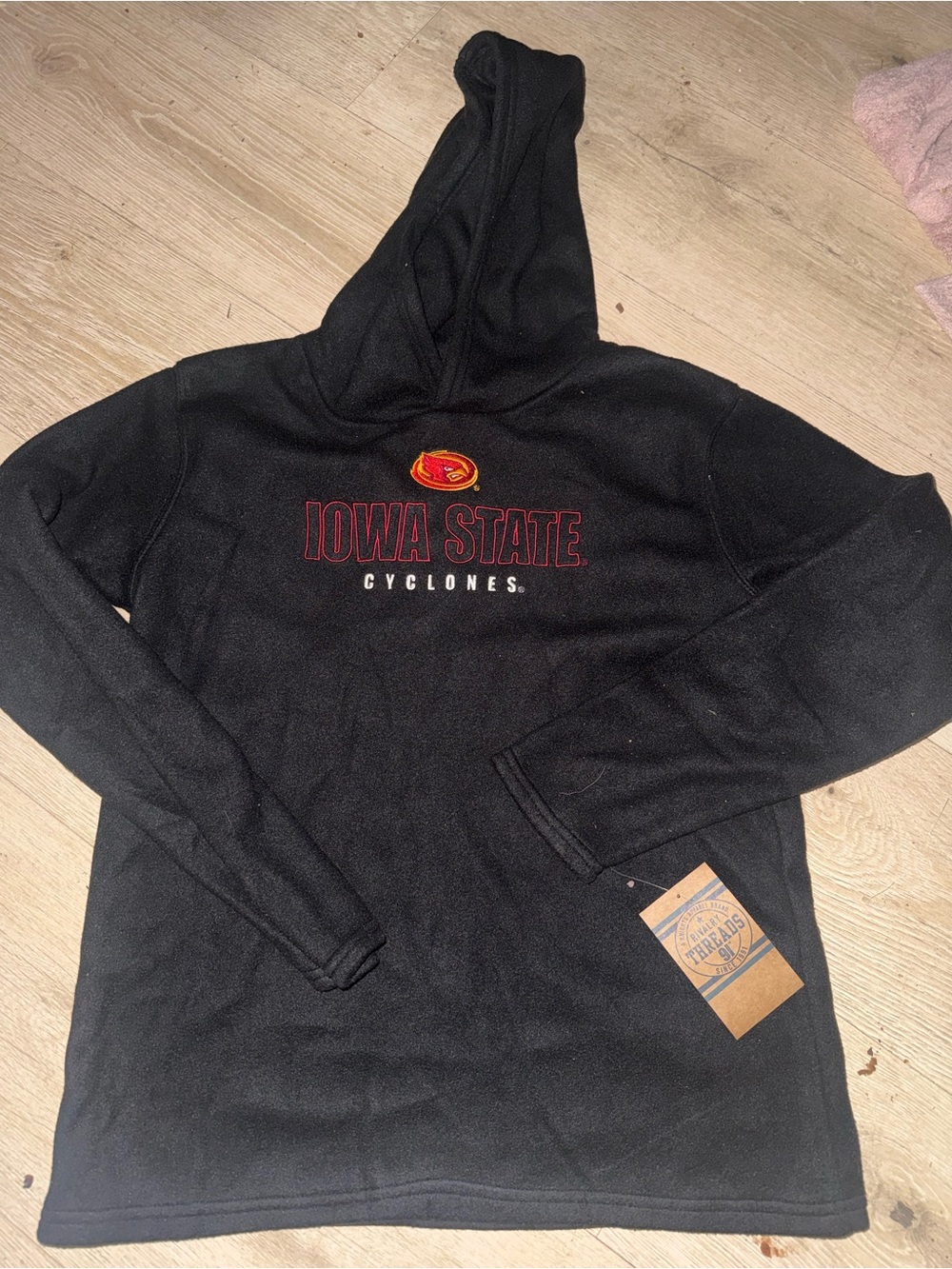 Rivalry Threads Black Iowa State Cyclones Embroidered Hoodie